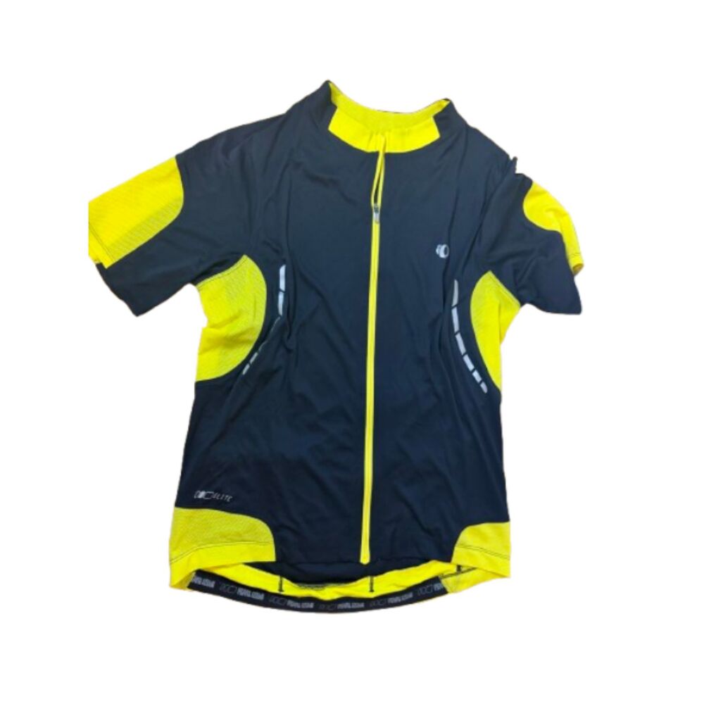 Pearl Izumi Elite In-R-Cool Cycling Jersey Mens Large Black Yellow Full Zip Bike